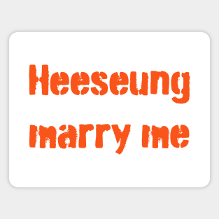 Enhypen Heeseung marry me text orange | Morcaworks Magnet